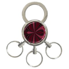 Red Ribbon Effect Newtonian Fractal 3-ring Key Chains by Simbadda