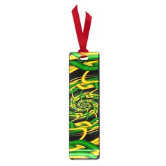 Green Yellow Fractal Vortex In 3d Glass Small Book Marks by Simbadda