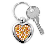 Colorful Stylized Floral Pattern Key Chains (Heart)  Front