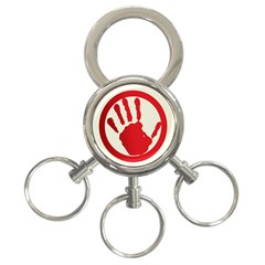 Bloody Handprint Stop Emob Sign Red Circle 3-ring Key Chains by Mariart