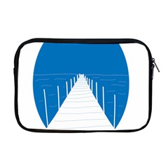 Bridge Sea Beack Blue White Apple Macbook Pro 17  Zipper Case