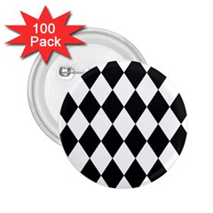 Broken Chevron Wave Black White 2 25  Buttons (100 Pack)  by Mariart