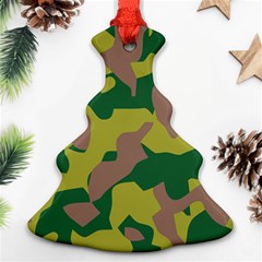 Camouflage Green Yellow Brown Ornament (christmas Tree)  by Mariart