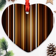 Brown Line Image Picture Ornament (heart) by Mariart