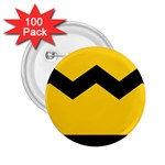 Chevron Wave Yellow Black Line 2.25  Buttons (100 pack)  Front