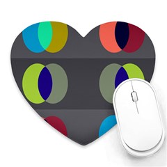 Circles Line Color Rainbow Green Orange Red Blue Heart Mousepads by Mariart