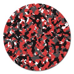 Bloodshot Camo Red Urban Initial Camouflage Magnet 5  (round) by Mariart