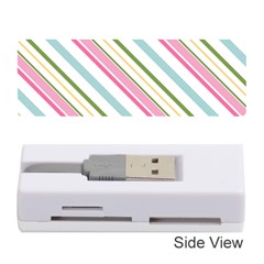 Diagonal Stripes Color Rainbow Pink Green Red Blue Memory Card Reader (stick)  by Mariart