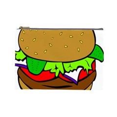 Fast Food Lunch Dinner Hamburger Cheese Vegetables Bread Cosmetic Bag (large)  by Mariart