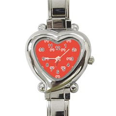 Glasses Disco Retina Red White Line Heart Italian Charm Watch by Mariart