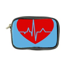 Heartbeat Health Heart Sign Red Blue Coin Purse by Mariart