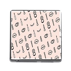 Makeup Tools Eye Mirror Pink Lip Memory Card Reader (square) by Mariart