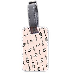 Makeup Tools Eye Mirror Pink Lip Luggage Tags (two Sides) by Mariart