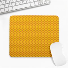 Polka Dot Orange Yellow Large Mousepads by Mariart