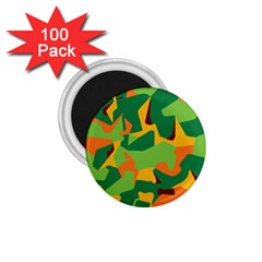 Initial Camouflage Green Orange Yellow 1 75  Magnets (100 Pack)  by Mariart