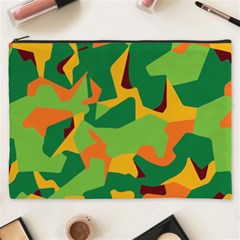 Initial Camouflage Green Orange Yellow Cosmetic Bag (xxxl)  by Mariart