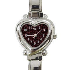 Random Red Black Heart Italian Charm Watch by Mariart