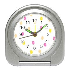 Stone Diamond Yellow Pink Brown Travel Alarm Clocks by Mariart