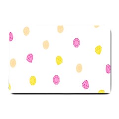 Stone Diamond Yellow Pink Brown Small Doormat  by Mariart