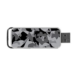 Urban Initial Camouflage Grey Black Portable Usb Flash (one Side) by Mariart