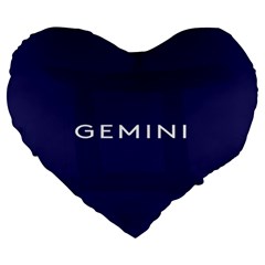 Zodiac Gemini Large 19  Premium Heart Shape Cushions by Mariart