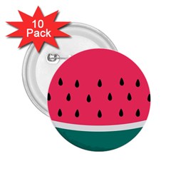 Watermelon Red Green White Black Fruit 2 25  Buttons (10 Pack)  by Mariart