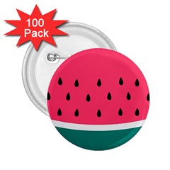 Watermelon Red Green White Black Fruit 2 25  Buttons (100 Pack)  by Mariart