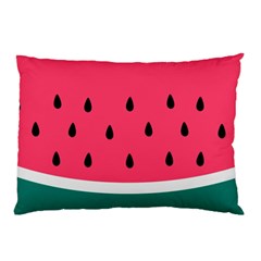 Watermelon Red Green White Black Fruit Pillow Case by Mariart