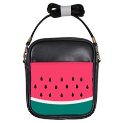 Watermelon Red Green White Black Fruit Girls Sling Bags by Mariart