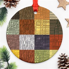 Blocky Filters Yellow Brown Purple Red Grey Color Rainbow Ornament (round)