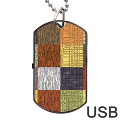 Blocky Filters Yellow Brown Purple Red Grey Color Rainbow Dog Tag Usb Flash (one Side) by Mariart