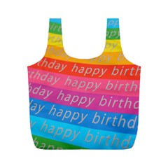 Colorful Happy Birthday Wallpaper Full Print Recycle Bags (m)  by Simbadda