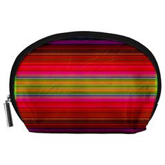 Fiesta Stripe Bright Colorful Neon Stripes Cinco De Mayo Background Accessory Pouches (large)  by Simbadda