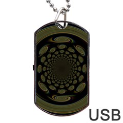 Dark Portal Fractal Esque Background Dog Tag Usb Flash (one Side) by Nexatart