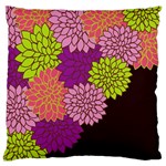 Floral Card Template Bright Colorful Dahlia Flowers Pattern Background Standard Flano Cushion Case (Two Sides) Front