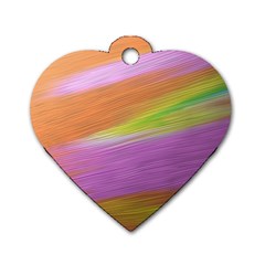 Metallic Brush Strokes Paint Abstract Texture Dog Tag Heart (two Sides) by Nexatart