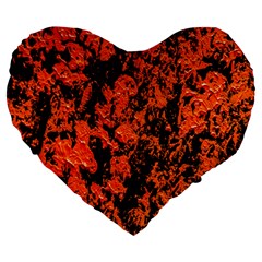 Abstract Orange Background Large 19  Premium Heart Shape Cushions by Nexatart