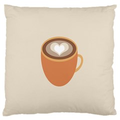 Artin Coffee Chocolate Brown Heart Love Standard Flano Cushion Case (two Sides) by Mariart