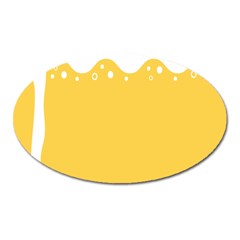 Beer Foam Yellow White Oval Magnet by Mariart