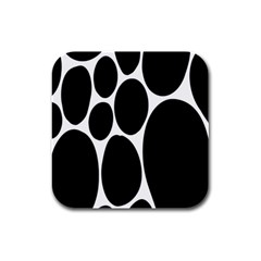 Dalmatian Black Spot Stone Rubber Square Coaster (4 Pack)  by Mariart