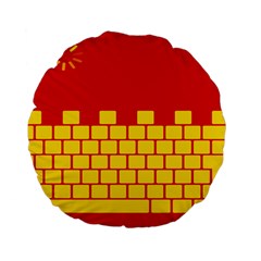 Firewall Bridge Signal Yellow Red Standard 15  Premium Flano Round Cushions by Mariart