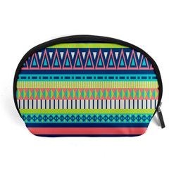 Aztec Triangle Chevron Wave Plaid Circle Color Rainbow Accessory Pouches (large)  by Mariart