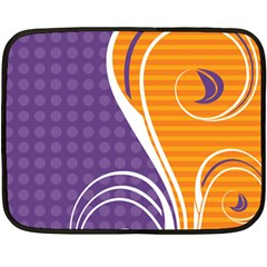 Leaf Polka Dot Purple Orange Fleece Blanket (mini) by Mariart