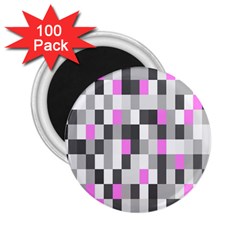 Pink Grey Black Plaid Original 2 25  Magnets (100 Pack)  by Mariart