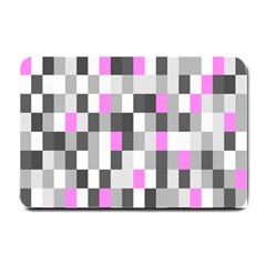 Pink Grey Black Plaid Original Small Doormat  by Mariart