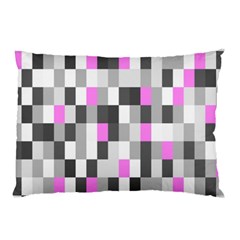 Pink Grey Black Plaid Original Pillow Case by Mariart