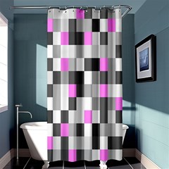 Pink Grey Black Plaid Original Shower Curtain 36  X 72  (stall)  by Mariart