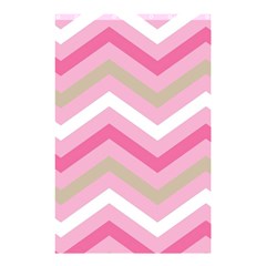 Pink Red White Grey Chevron Wave Shower Curtain 48  X 72  (small) 