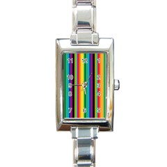 Multi Colored Colorful Bright Stripes Wallpaper Pattern Background Rectangle Italian Charm Watch by Nexatart