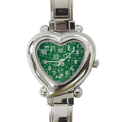 Scientific Formulas Board Green Heart Italian Charm Watch by Mariart